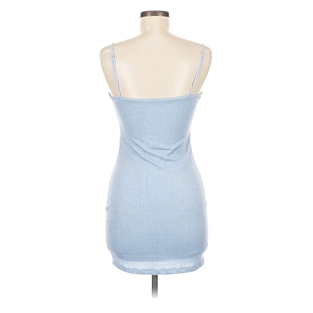 Lucy In The Sky Women's Shimmer Bodycon Mini Dress In Icy Blue - Size M - Picture 4 of 9